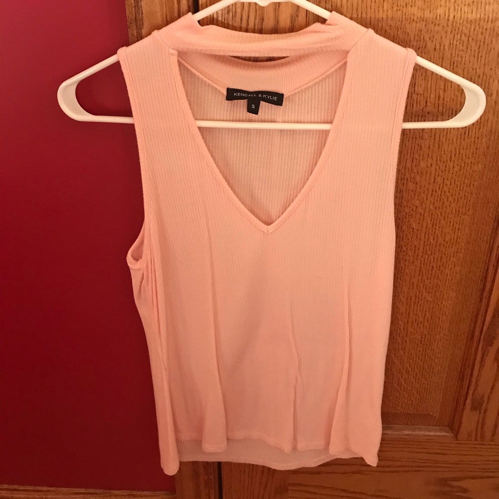 Pink cut out tank top